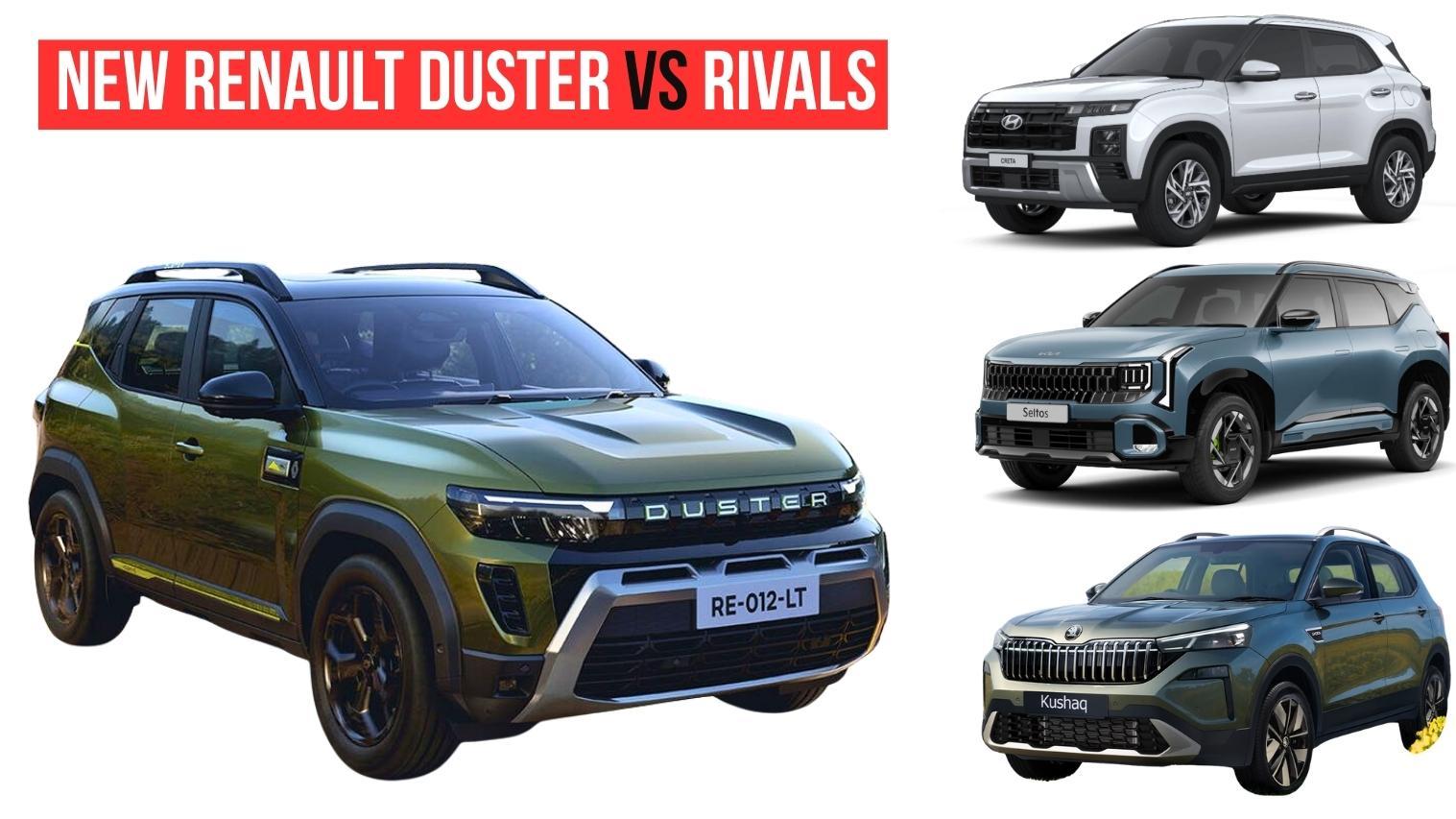 Renault Duster vs Creta vs Seltos vs Kushaq vs Taigun – Specs Comparison, Price & Mileage - Complete Specifications, Price & Review 2026